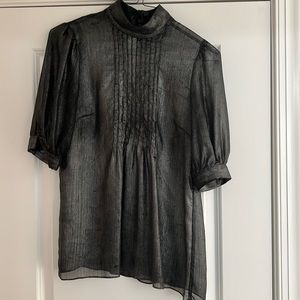 Silver/black “Liquid”  boutique brand shirt